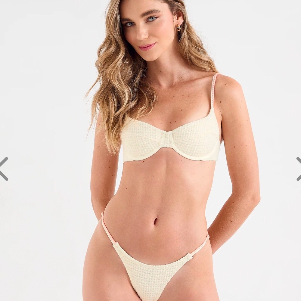NWT OneOne Swim Cream Bikini Set S
